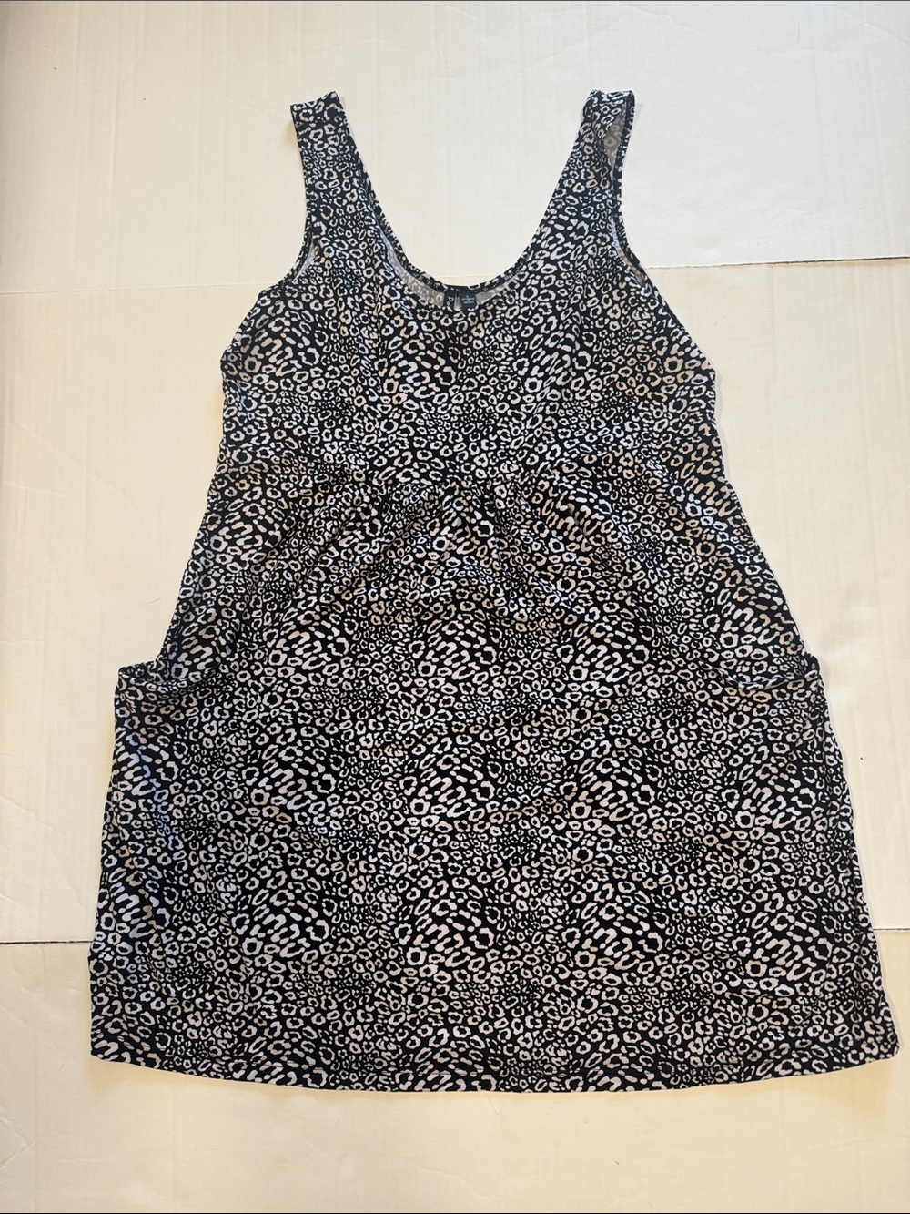 Black & White Leopard Print Tank Dress